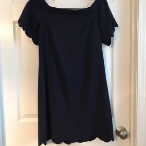 Banana Republic Navy Scalloped Dress